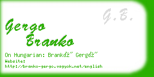 gergo branko business card